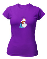 T-Shirt Στενή Γραμμή Γυναικείο - Aquarius Cat - Color Thumbnail Σκούρο Μωβ