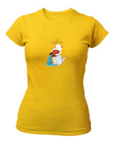 T-Shirt Στενή Γραμμή Γυναικείο - Aquarius Cat - Color Thumbnail Χρυσό Κίτρινο