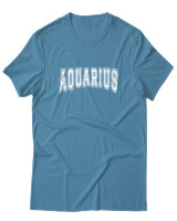 T-Shirt  Γυναικείο - Aquarius College Letters - Color Thumbnail Τυρκουάζ