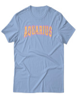 T-Shirt Αντρικό - Aquarius College Letters - Color Thumbnail Γαλάζιο