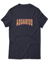 T-Shirt  Γυναικείο - Aquarius College Letters - Color Thumbnail Σκούρο Μπλέ