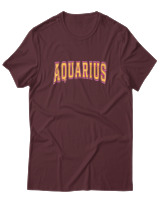 T-Shirt  Γυναικείο - Aquarius College Letters - Color Thumbnail Μπορντό