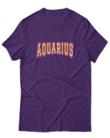 T-Shirt  Γυναικείο - Aquarius College Letters - Color Thumbnail Μώβ