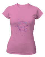 T-Shirt Στενή Γραμμή Γυναικείο - Aquarius Colorfull - Color Thumbnail Ροζ
