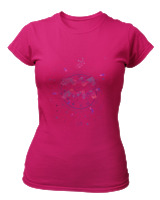T-Shirt Στενή Γραμμή Γυναικείο - Aquarius Colorfull - Color Thumbnail Φουξια