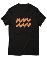 T-Shirt  Γυναικείο - Aquarius Flowers - Color Thumbnail Μαύρο