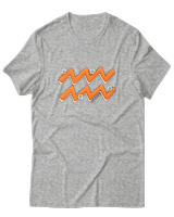 T-Shirt  Γυναικείο - Aquarius Flowers - Color Thumbnail Γκρί Μελανζέ