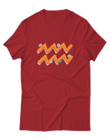 T-Shirt  Γυναικείο - Aquarius Flowers - Color Thumbnail Κόκκινο