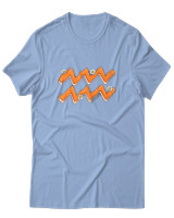 T-Shirt  Γυναικείο - Aquarius Flowers - Color Thumbnail Γαλάζιο