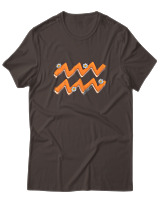 T-Shirt  Γυναικείο - Aquarius Flowers - Color Thumbnail Καφέ