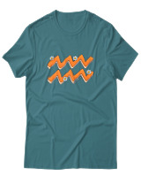 T-Shirt  Γυναικείο - Aquarius Flowers - Color Thumbnail Μπλέ Πράσινο