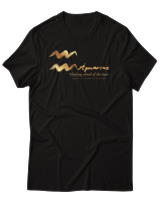 T-Shirt Αντρικό - Aquarius Gold - Color Thumbnail Μαύρο