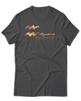 T-Shirt Αντρικό - Aquarius Gold - Color Thumbnail Ανθρακί