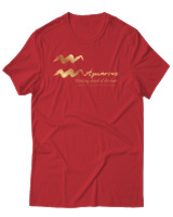 T-Shirt Αντρικό - Aquarius Gold - Color Thumbnail Κόκκινο