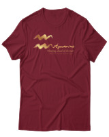 T-Shirt Αντρικό - Aquarius Gold - Color Thumbnail Σκούρο Κόκκινο