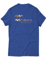 T-Shirt Αντρικό - Aquarius Gold - Color Thumbnail Μπλε Ρουά