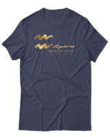 T-Shirt Αντρικό - Aquarius Gold - Color Thumbnail Μπλε Γκρι