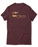 T-Shirt Αντρικό - Aquarius Gold - Color Thumbnail Μπορντό