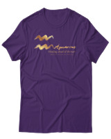 T-Shirt Αντρικό - Aquarius Gold - Color Thumbnail Σκούρο Μωβ