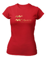T-Shirt Στενή Γραμμή Γυναικείο - Aquarius Gold - Color Thumbnail Κόκκινο