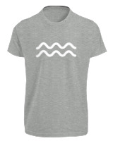 T-Shirt Fit Αντρικό - Aquarius Just Lines - Color Thumbnail Γκρι Μελανζέ