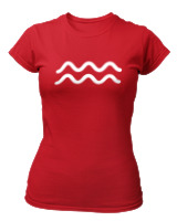 T-Shirt Στενή Γραμμή Γυναικείο - Aquarius Just Lines - Color Thumbnail Κόκκινο