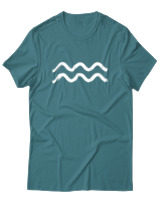T-Shirt  Γυναικείο - Aquarius Just Lines - Color Thumbnail Μπλέ Πράσινο