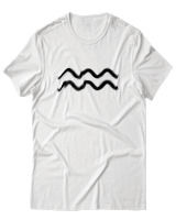 T-Shirt  Γυναικείο - Aquarius Just Lines - Color Thumbnail Άσπρο