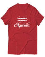 T-Shirt Αντρικό - Aquarius Stars - Color Thumbnail Κόκκινο