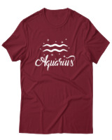 T-Shirt Αντρικό - Aquarius Stars - Color Thumbnail Σκούρο Κόκκινο