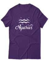 T-Shirt Αντρικό - Aquarius Stars - Color Thumbnail Σκούρο Μωβ