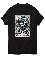 T-Shirt  Γυναικείο - Aquarius Tarot Cards - Color Thumbnail Μαύρο