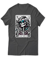 T-Shirt  Γυναικείο - Aquarius Tarot Cards - Color Thumbnail Ανθρακί