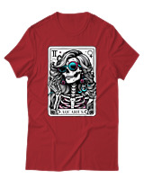 T-Shirt  Γυναικείο - Aquarius Tarot Cards - Color Thumbnail Κόκκινο