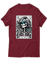 T-Shirt  Γυναικείο - Aquarius Tarot Cards - Color Thumbnail Σκούρο Κόκκινο
