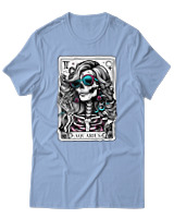 T-Shirt  Γυναικείο - Aquarius Tarot Cards - Color Thumbnail Γαλάζιο