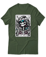 T-Shirt  Γυναικείο - Aquarius Tarot Cards - Color Thumbnail Κυπαρισσί