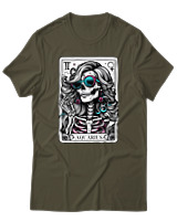 T-Shirt  Γυναικείο - Aquarius Tarot Cards - Color Thumbnail Χακί