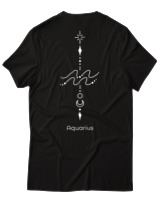 T-Shirt Αντρικό - Aquarius Tattoo - Color Thumbnail Μαύρο