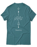 T-Shirt Αντρικό - Aquarius Tattoo - Color Thumbnail Μπλε Πράσινο