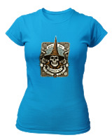 T-Shirt Στενή Γραμμή Γυναικείο - Arcane Skull - Color Thumbnail Τιρκουάζ