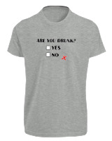 T-Shirt Fit Αντρικό - Are You Drunk - Color Thumbnail Γκρι Μελανζέ