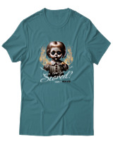 T-Shirt Αντρικό - Are You Scared - Color Thumbnail Μπλε Πράσινο
