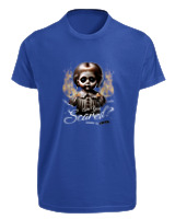 T-Shirt Fit Αντρικό - Are You Scared - Color Thumbnail Μπλε Ρουά