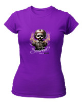 T-Shirt Στενή Γραμμή Γυναικείο - Are You Scared - Color Thumbnail Σκούρο Μωβ