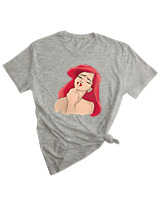 T-Shirt Woman Fashion Γυναικείο - Ariel Fuck Off - Color Thumbnail GREY MELANZE