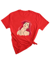 T-Shirt Woman Fashion Γυναικείο - Ariel Fuck Off - Color Thumbnail RED