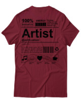 T-Shirt Αντρικό - Artist - Color Thumbnail Σκούρο Κόκκινο