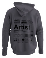 Φούτερ με κουκούλα - Artist - Color Thumbnail Ανθρακί