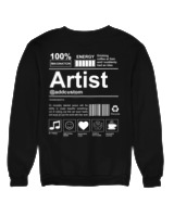 Φούτερ χωρίς κουκούλα - Artist - Color Thumbnail Μαύρο